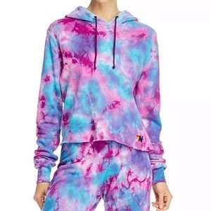 Aviator Nation Cropped Tie Dye Hoodie